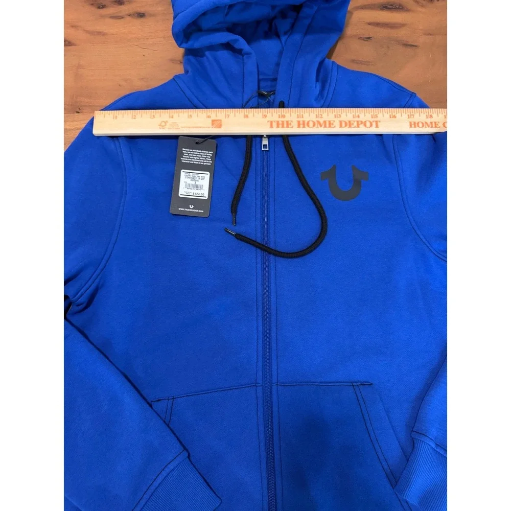 True Religion Men's Y2K Surf The Web Contrast TR Zip Hoodie $124 Blue Size Small